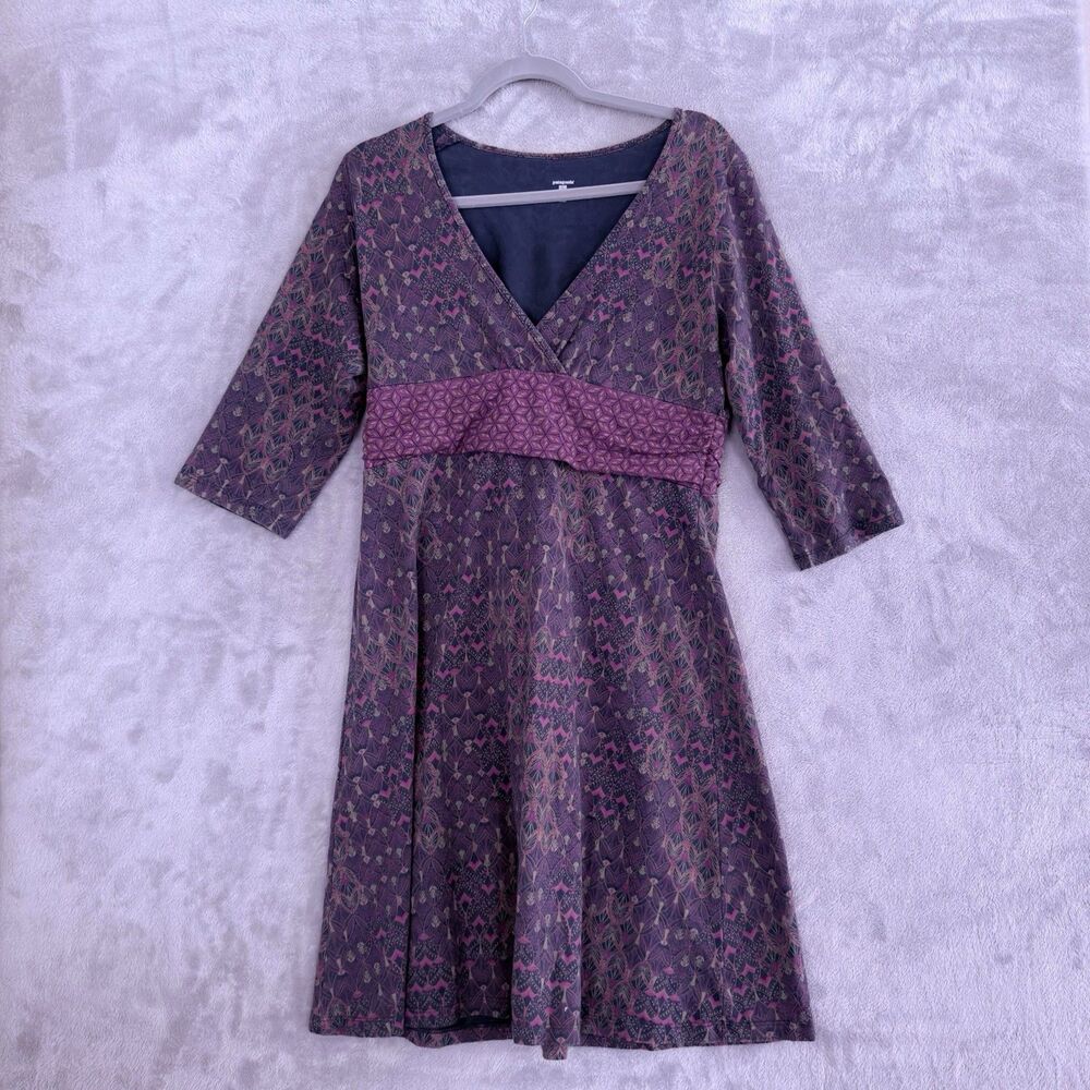 Patagonia Margot Faux Wrap Dress XL Organic Cotton Multicolor Abstract